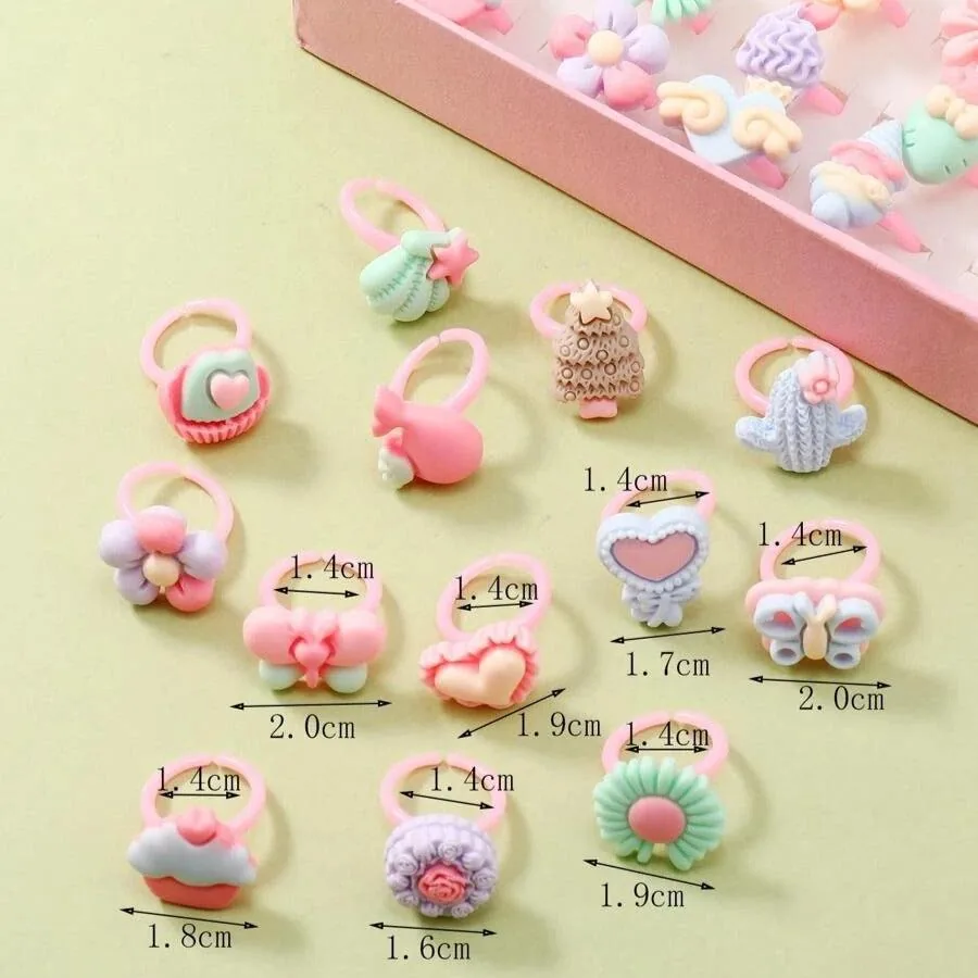 Kids Girl Cartoon Makeup Rings - Image 2