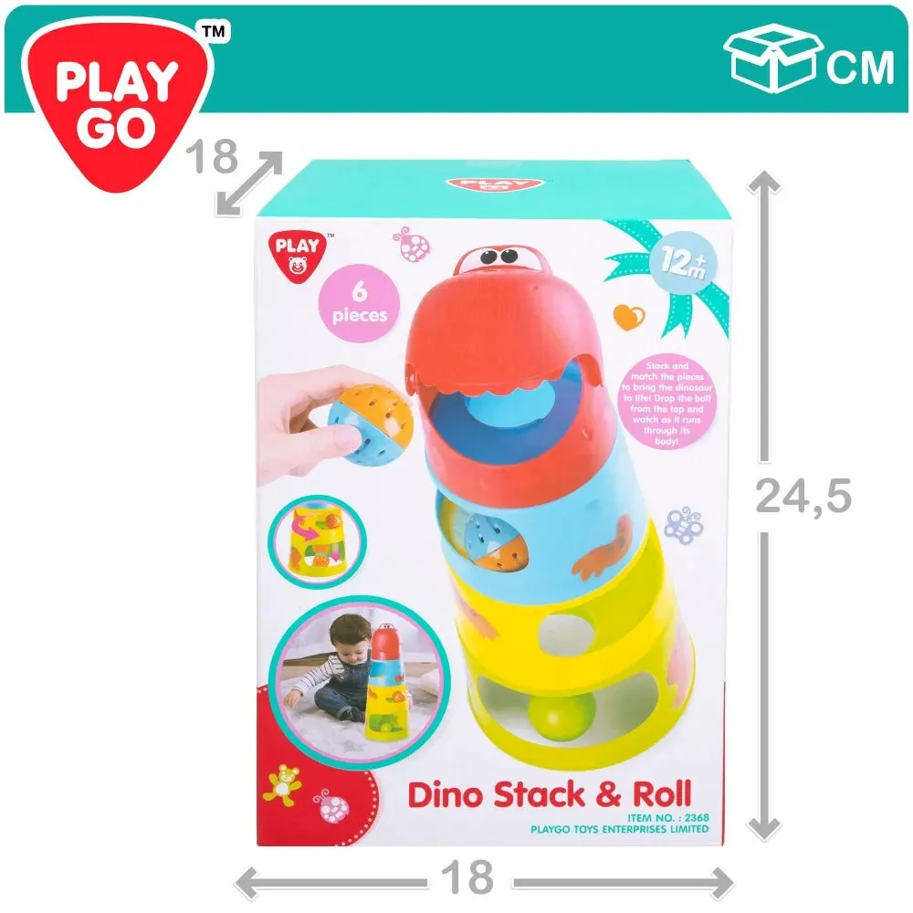Playgo Baby Building Blocks Dino Stack & Roll 6 Pcs - Image 2