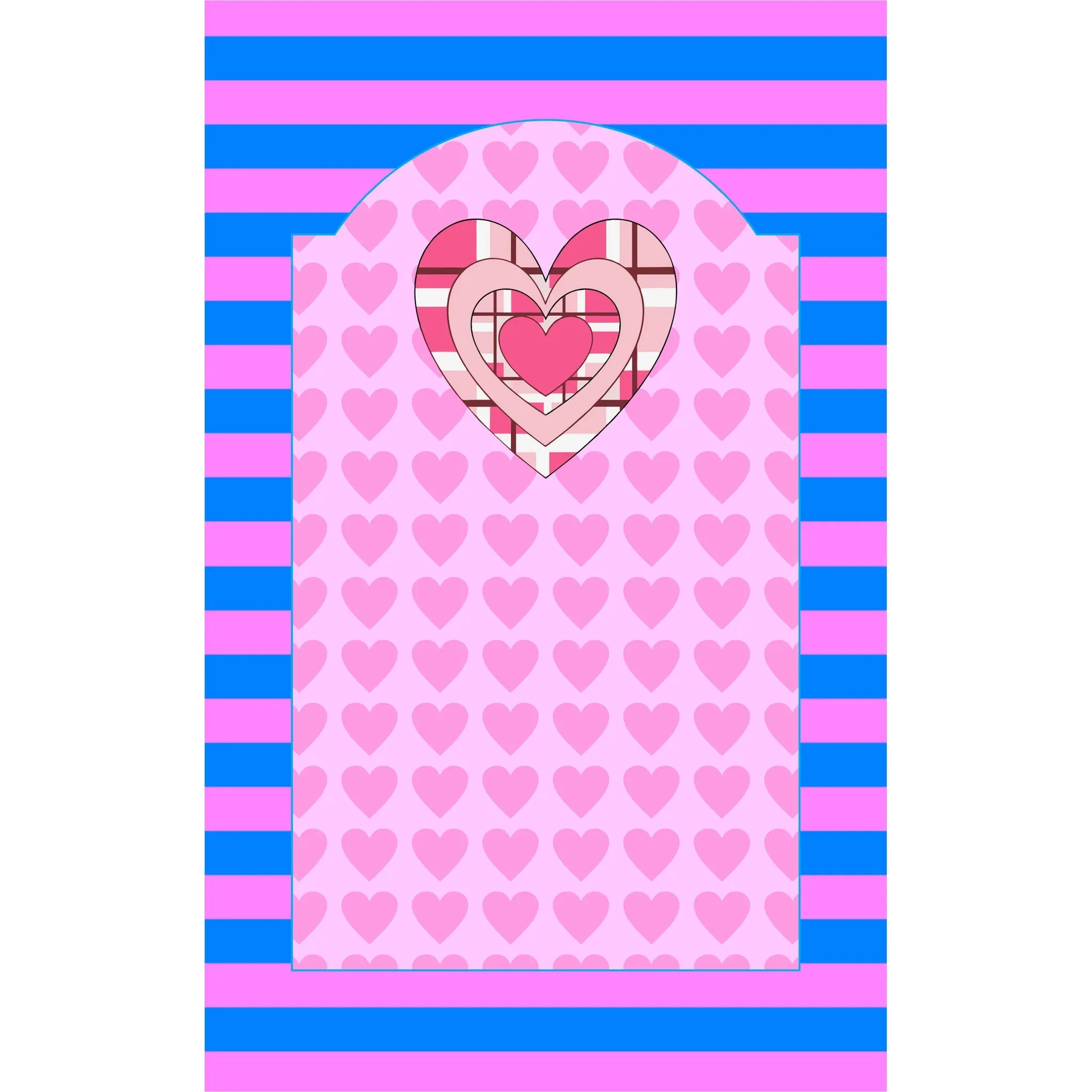Kids Praying Mat in a charming Pink and Blue Stripe Design - Image 2