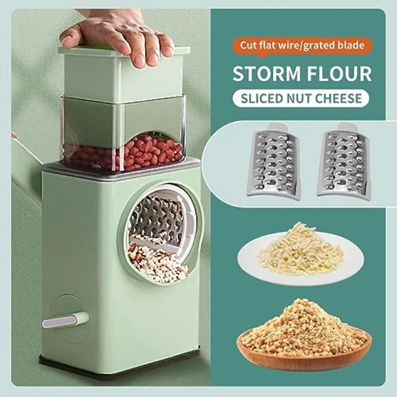 Rotary Cheese Grater 4 in 1 Multifunctional Vegetable Slicer - Image 2