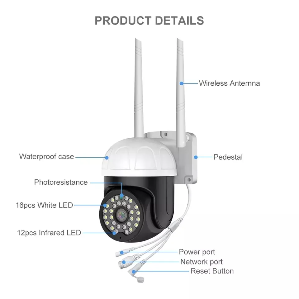 Two-Way Audio Day Night Vision Wireless Wifi Camera - Image 4