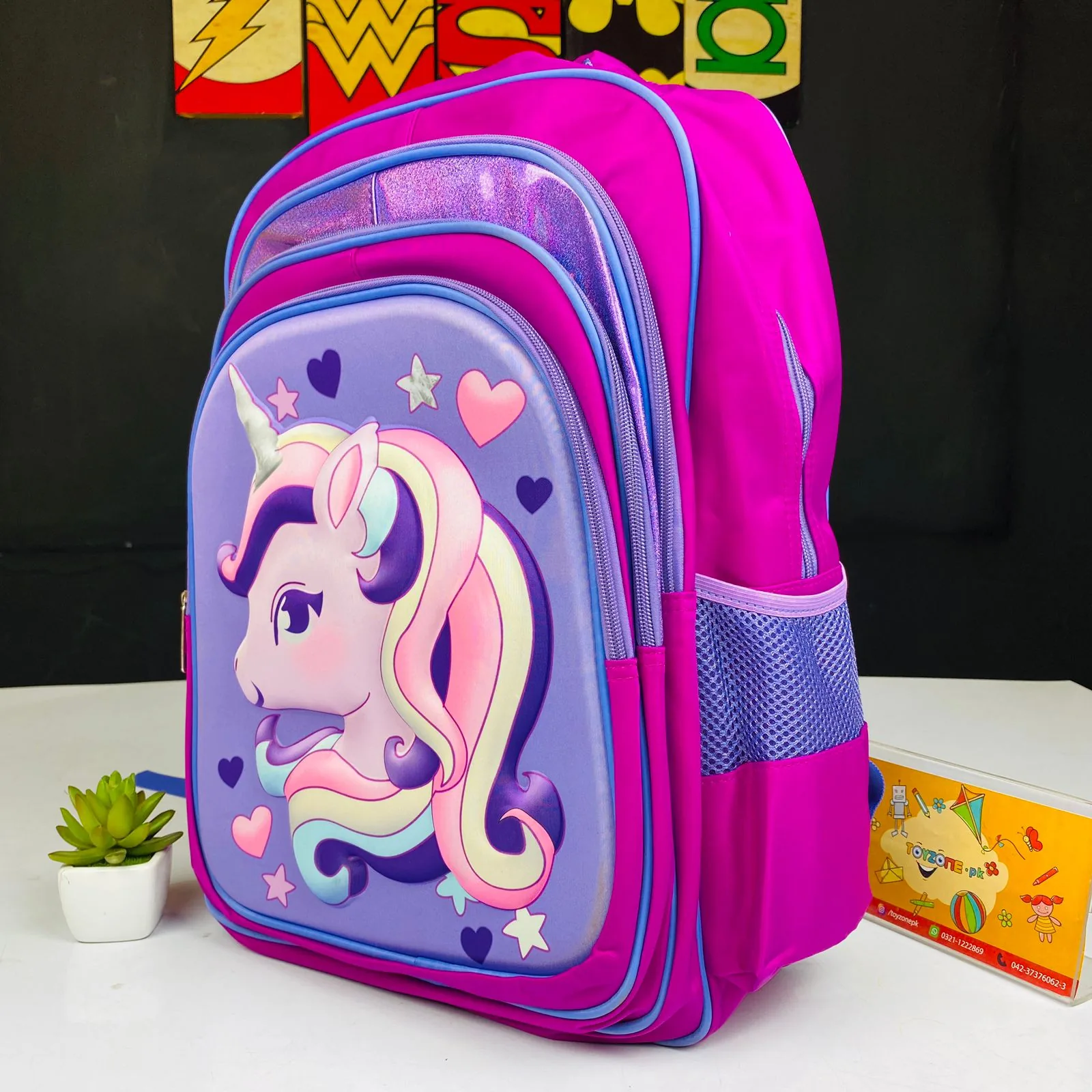 Unicorn Printed Purple School Bag For Kids - Image 4